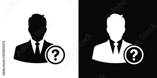 Tableau sur toile Businessman avatar with a question mark symbol
