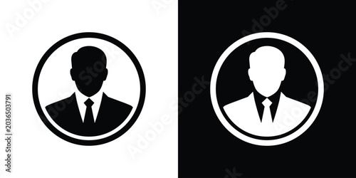 Photos Elegant businessman profile icon enclosed inside a circle frame