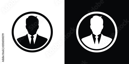 Konstfotografi Elegant businessman profile icon enclosed inside a circle frame