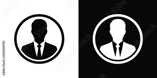 Konstfotografi Elegant businessman profile icon enclosed inside a circle frame