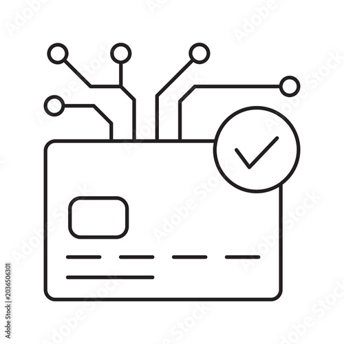 Obraz na plátně Secure AI Finance Payment Line Icon