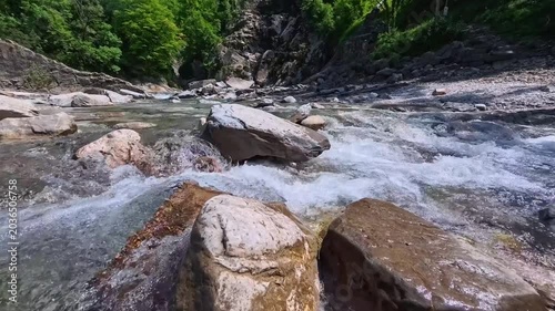 In the woods, immersed in nature. Above and below the water. Pristine nature and crystal-clear waters. Torre Torre in Friuli.