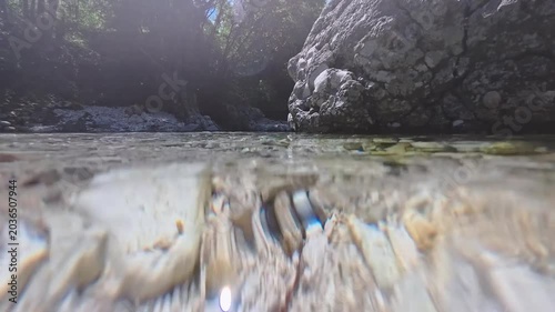 In the woods, immersed in nature. Above and below the water. Pristine nature and crystal-clear waters. Torre Torre in Friuli.