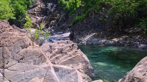 In the woods, immersed in nature. Above and below the water. Pristine nature and crystal-clear waters. Torre Torre in Friuli.