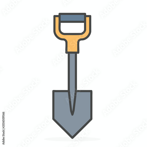 Flat Vector Illustration of a Handheld Garden Shovel Icon.