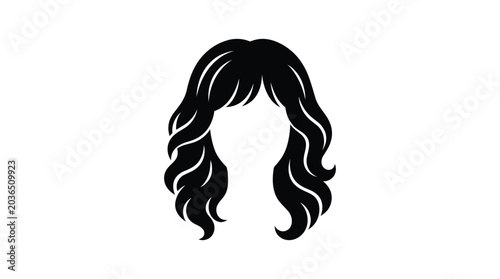 long wavy hair silhouette on a white background black hair shape silhouette