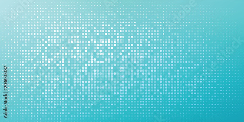 Tableau sur toile Abstract light blue cyan gradient background with white halftone dot circular pa