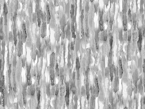 Grayscale vertical fluid ink stripe pattern background. Minimalist artistic watercolor wash overlay pattern for modern print backdrop.