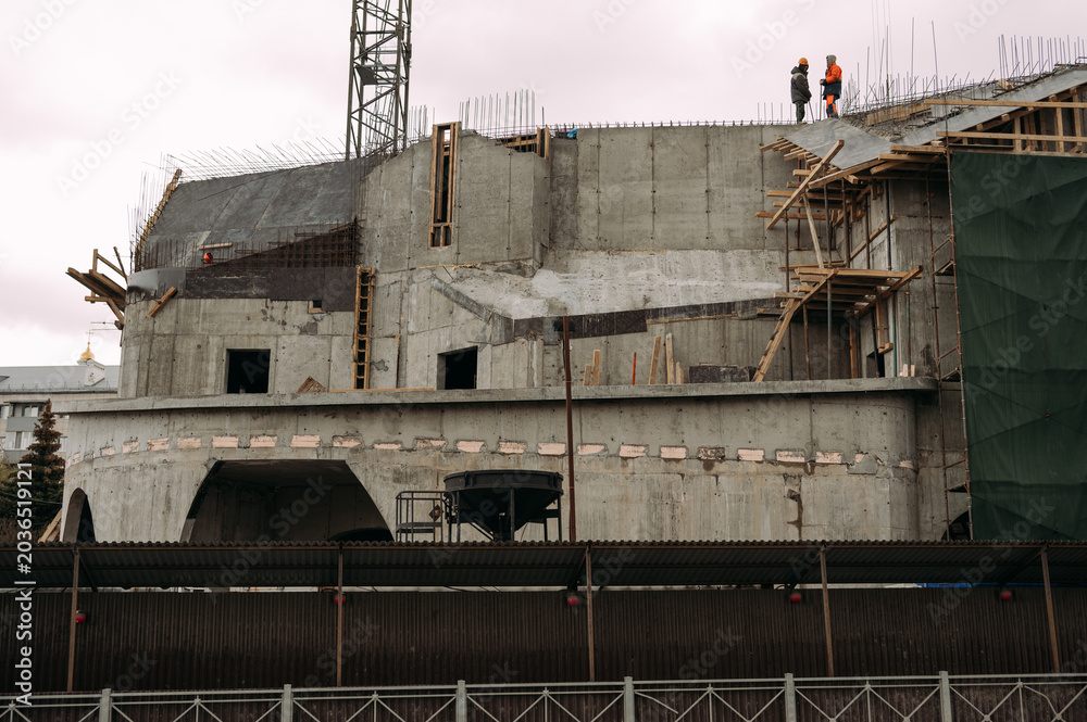 Naklejka premium Construction of an Orthodox church