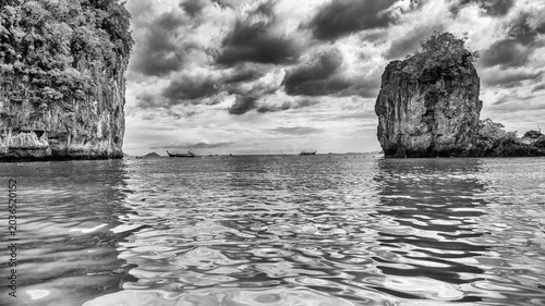 Принти на полотні Pristine Ko Lao Bile Beach in Thailand with crystal-clear waters and untouched n