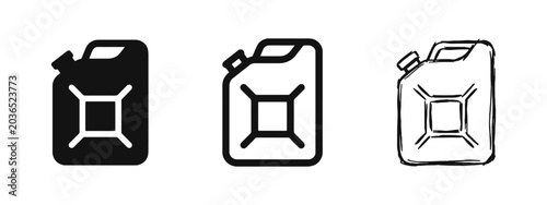 Cuadro en lienzo Jerrycan fuel canister icon for gasoline oil and energy storage