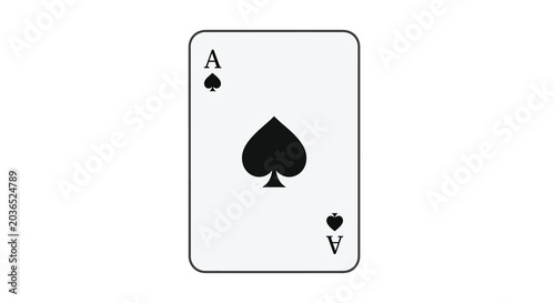 Bild auf Leinwand Ace Of Spades Playing Card With Black Suit Symbols Transparent Background