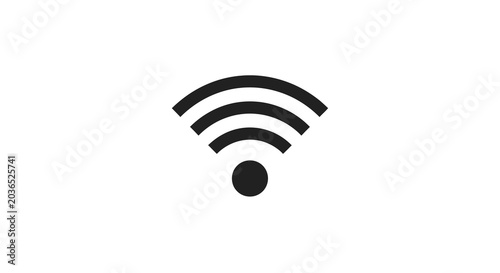 Wifi signal icon on a white background simple black silhouette