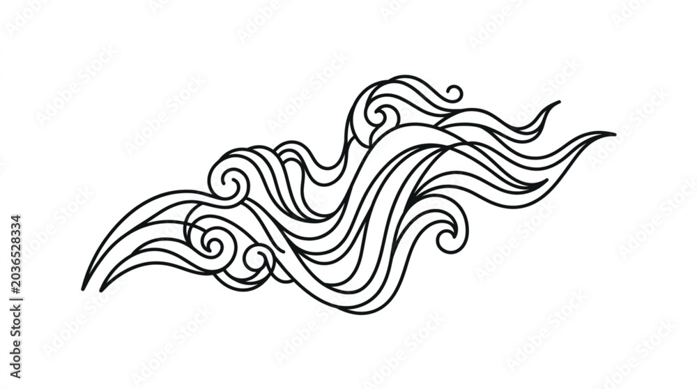 Fototapeta premium Abstract swirling lines and curves creating a dynamic flowing pattern.