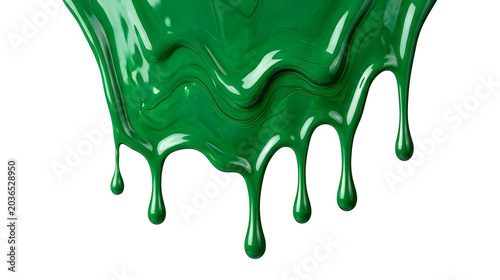 Abstract Green Glossy Paint Splash Drip PNG — Cipratan Cat Hijau Mengkilap Abstrak PNG Transparan
