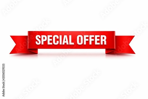 Red special offer banner with bold white text