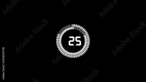 Digital 30 seconds countdown timer animation, modern digital thirty seconds timer countdown animated on a transparent background.