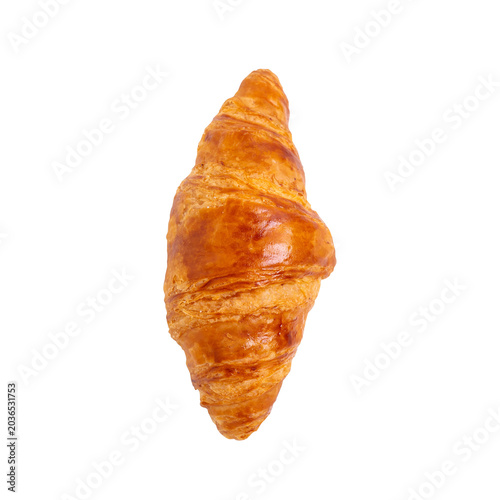 Delicious fresh croissant isolated on white background