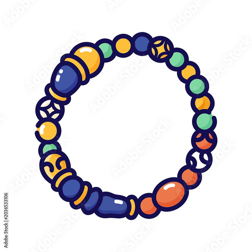 Colorful Beaded Bracelet with Various Shapes.