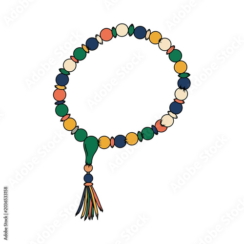 Colorful Beaded Tassel Necklace Accessory.