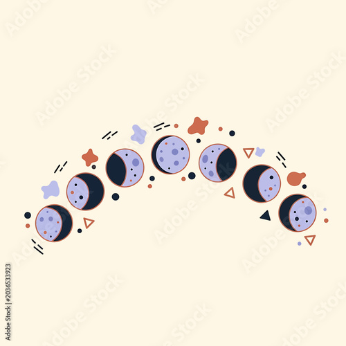 Clocks in a whimsical arc formation.