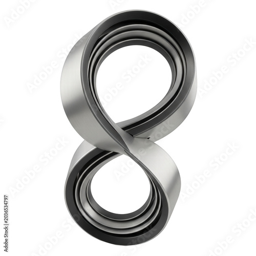 Abstract infinity symbol sculpture