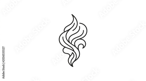 Bild auf Leinwand Abstract Swirls of Smoke or Fire Line Art Illustration.