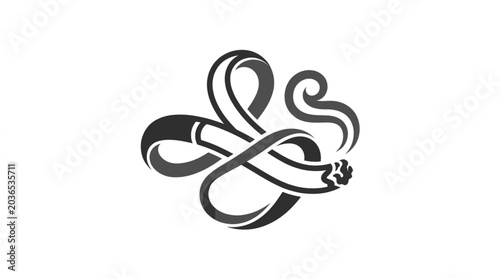 Bild auf Leinwand Abstract symbol representing creativity and art with a paintbrush and smoke