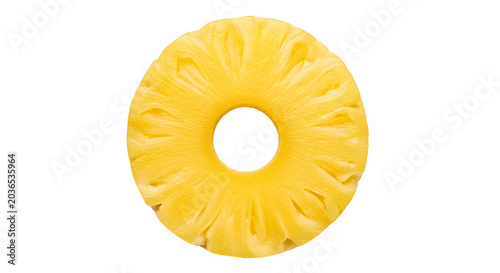 Pineapple slice isolated on black background tropical fruit presentation