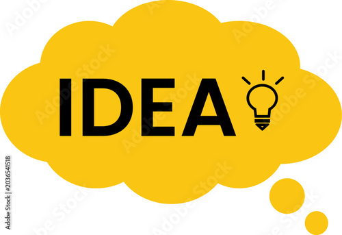 Fotografie Idea Concept Light Bulb Thought Bubble.