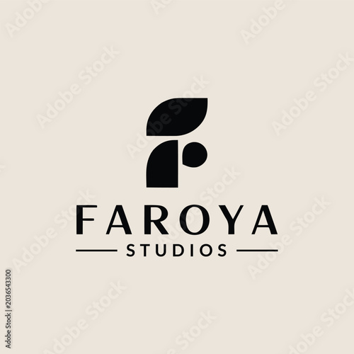 Tableau sur toile Modern abstract F letter logo design for faroya studios with elegant typography and unique geometric shape