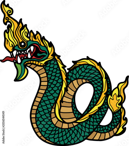 Canvastavla single illustration of great Naga