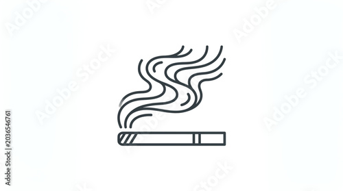 Foto Cigarette with smoke icon line art illustration.