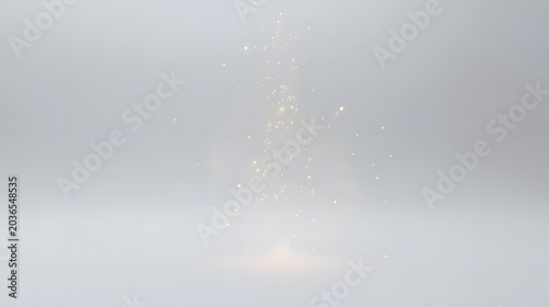 Glowing sparks drifting downward on white background