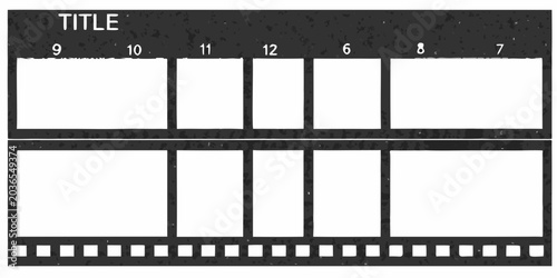 Tableau sur toile Film strip vector illustration with blank frames and sprocket holes