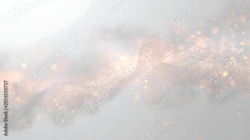Glowing Dust Particles Forming Abstract Constellation Floating