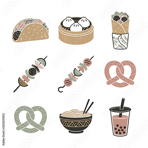 Tasty Street Food and Snacks Variety.