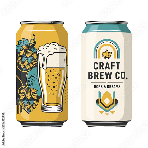 Two craft beer cans displayed side.
