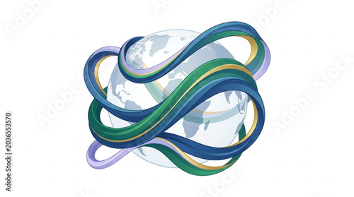 Quadro em tela Abstract Infinity Symbol Wrapped Around Globe.