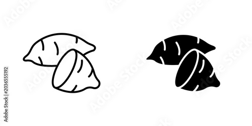 Fotografía Sweet potato icon on white background, editable stroke svg 10