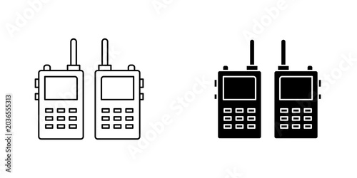 Tableau sur toile Two way radio icon on white background, editable stroke svg 10