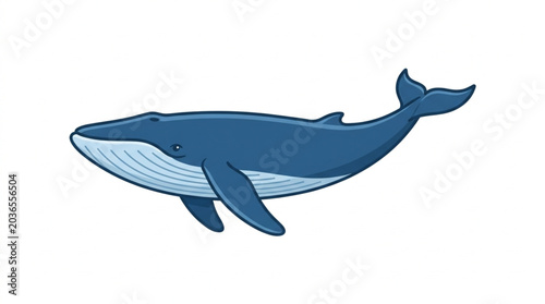 Φωτογραφία Blue whale illustration swimming in the ocean.