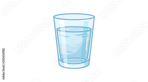 Photos Clear glass filled with refreshing cool water.