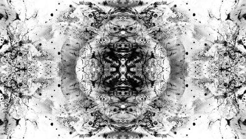 Photography Manchas de tinta negra usadas en psicología para crear dibujos abstractos, figur