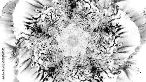 Фотография Manchas de tinta negra usadas en psicología para crear dibujos abstractos, figur