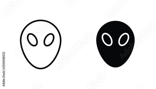 Schilderij op canvas Alien vecor icon set. Stock vector illustrator. EPS 10