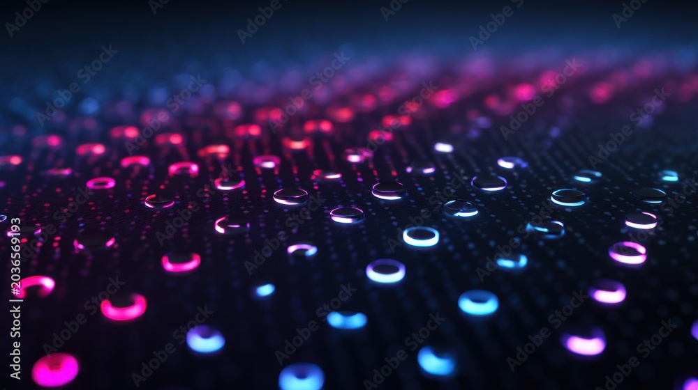 Fototapeta premium Abstract glowing dots on a surface