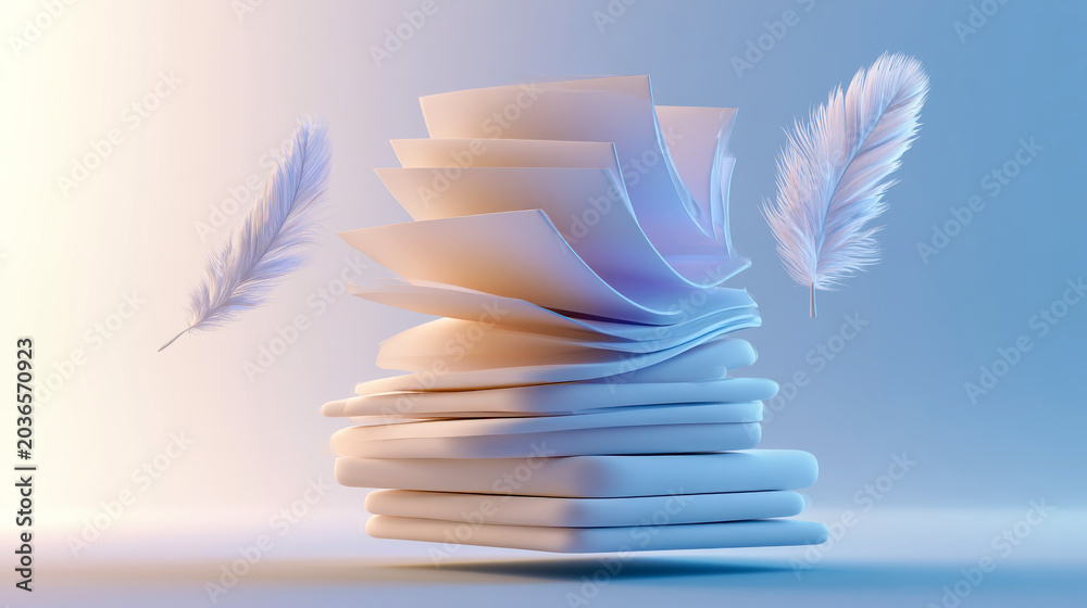 Naklejka premium Soft Feather Abstract On White