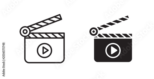 Cuadro en lienzo Film clapperboard icon vector design illustrations