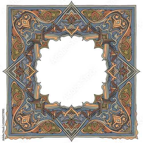 Intricate Square Frame with Ornate Patterns.